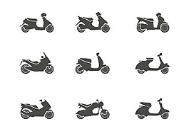 扁平矢量摩托車