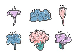 杜鵑花卉矢量素材