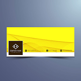 现代黄色图案facebook背景设计