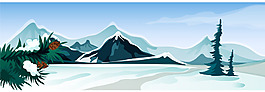 矢量雪山風(fēng)景EPS