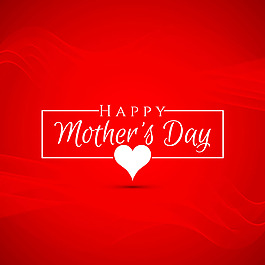 紅色背景心形元素母親節(jié)設計素材