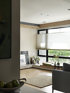 港式時尚客廳落地窗設計圖