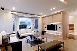 港式簡約客廳落地窗設計圖