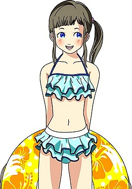 游泳小女孩图片