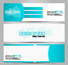 藍色幾何橫幅圖片
