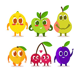 各种可爱的水果表情图标