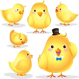 卡通可愛小雞矢量素材下載