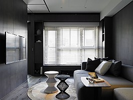 港式簡約臥室落地窗設計圖