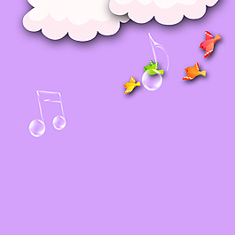 云朵音符小鸟