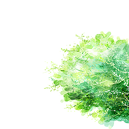 綠色清新手繪樹枝