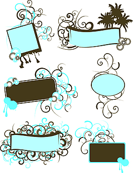 矢量树叶花纹背景素材