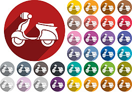 扁平化摩托車(chē)圖標(biāo)