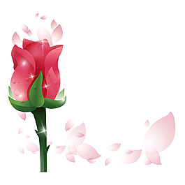 唯美紅色玫瑰花元素