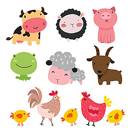 各種農(nóng)場動物插圖集合