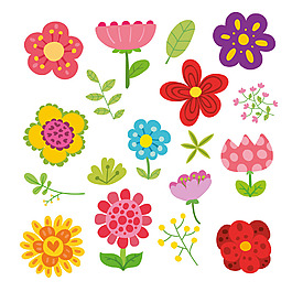 手繪漂亮鮮花插圖集合