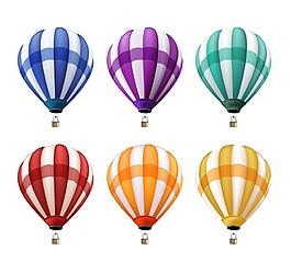 彩色熱氣球矢量素材下載