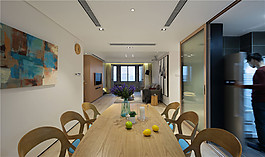 現代簡約簡約餐廳餐桌設計圖