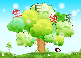 清新綠色樹背景