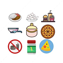 食品廚具簡潔矢量icon