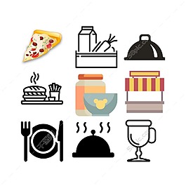 食品廚具簡潔矢量icon免費下載