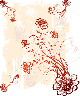 矢量花卉元素背景設(shè)計(jì)