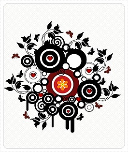 矢量圓形花紋花卉背景設(shè)計