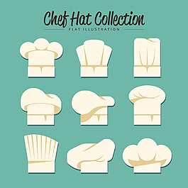 手繪復古風格廚師帽