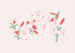 手繪清新唯美花卉花朵