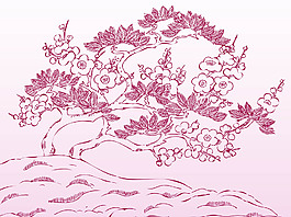唯美手繪櫻花插畫
