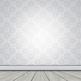 白色花纹墙壁和木地板背景矢量素材