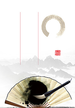 中國(guó)風(fēng)水墨扇子背景