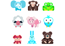 卡通矢量小動物