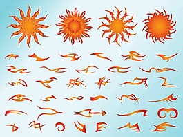 矢量太陽圖案