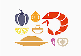 扁平化食物圖案