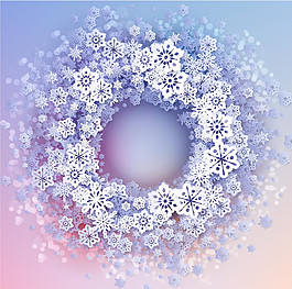 紙雪花圣誕背景矢量素材下載