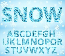 雪花字母藝術(shù)字體矢量素材