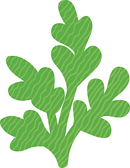 綠色樹枝卡通花朵樹葉矢量素材