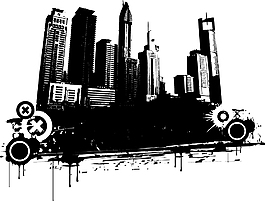 建筑剪影素材背景設計