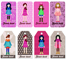 矢量美女服裝展示EPS