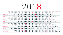 2018年簡(jiǎn)約日歷矢量素材