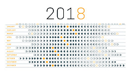 2018年簡約日歷矢量素材