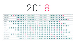 2018年簡約日歷矢量素材