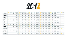 2018年簡約日歷矢量素材