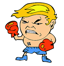 卡通拳擊比賽矢量人物EPS