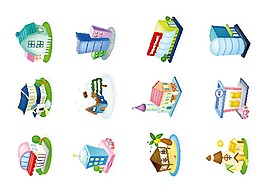 卡通房屋矢量图