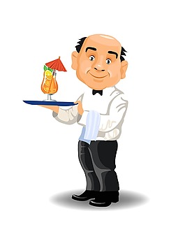 矢量卡通服務(wù)員EPS