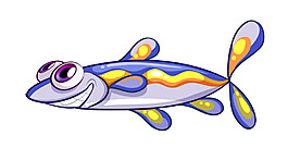 卡通海洋熱帶魚