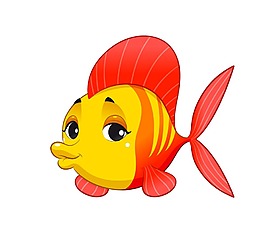 矢量卡通小黃魚EPS