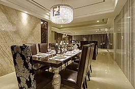 簡約時尚餐廳餐桌設計圖