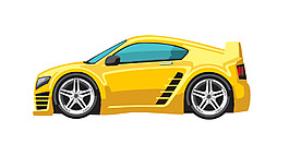 矢量卡通橙色小車EPS